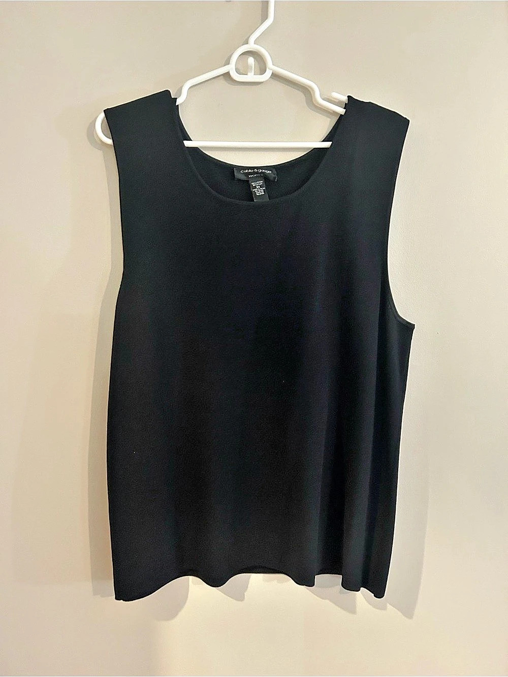 Cable & Gauge Black Tank Top Size 2X